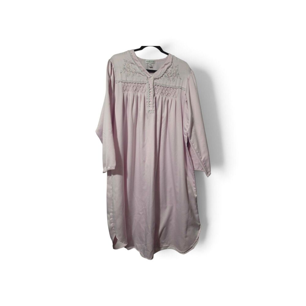 Miss Elaine Womens XL Pink l Long Sleeve  Nightgown